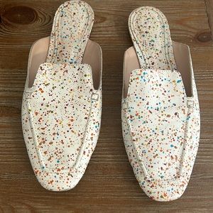 Schutz Fairy Paint-Splatter Padded Leather Mules size 40 US 10* see size comment